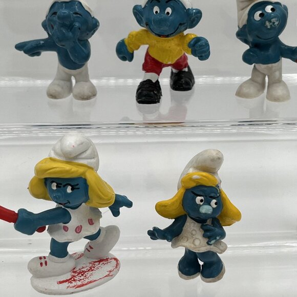 Vintage Smurfs Smurfette Smurf PVC Figures Lot of 7 Schleich Peyo - Picture 4 of 14